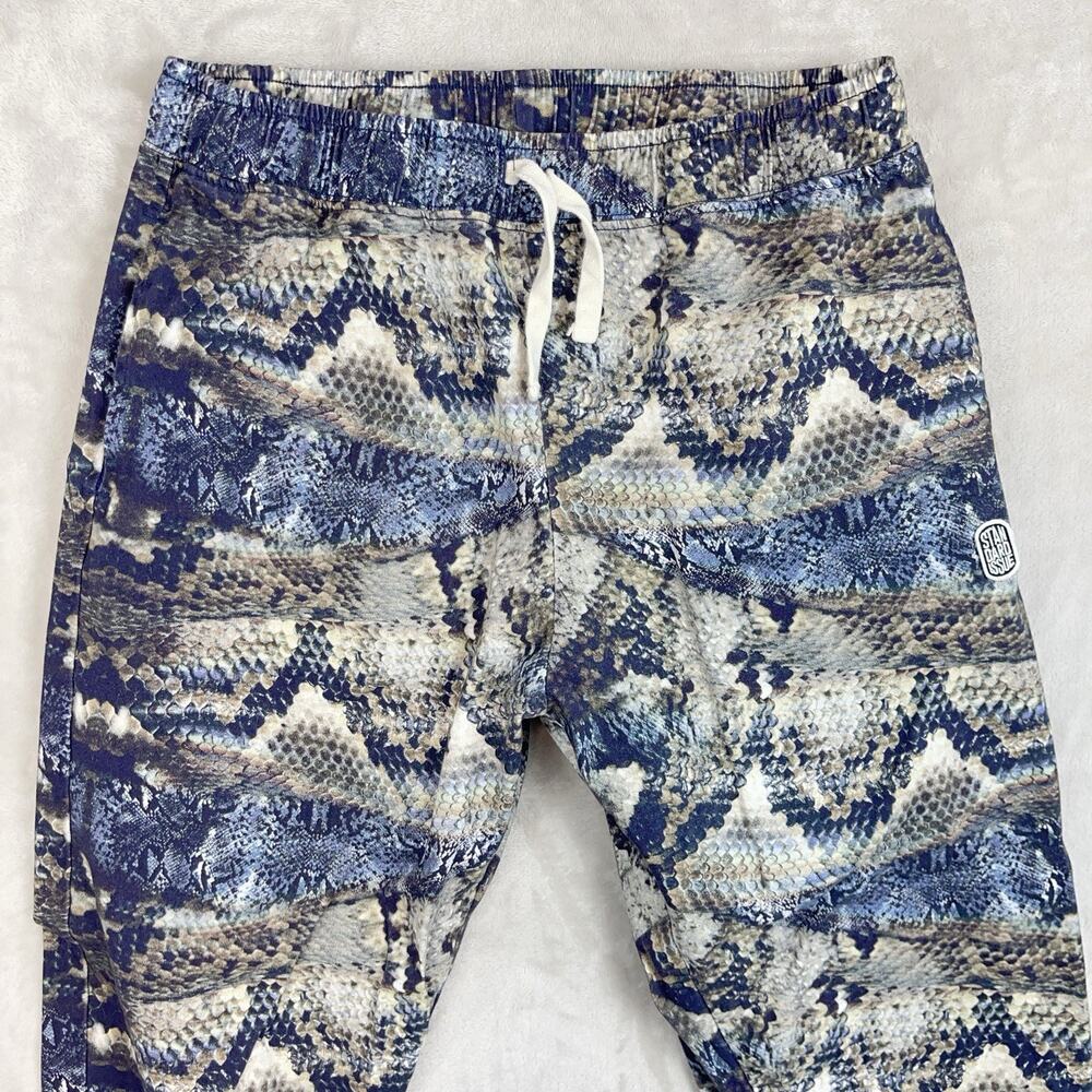 Standard Issue Men's Medium Blue Python Snake Print Lounge Pants Y2K Streetwear